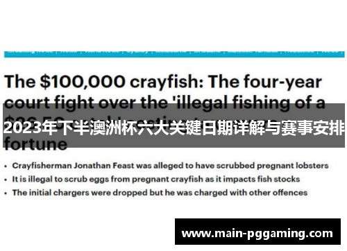 2023年下半澳洲杯六大关键日期详解与赛事安排